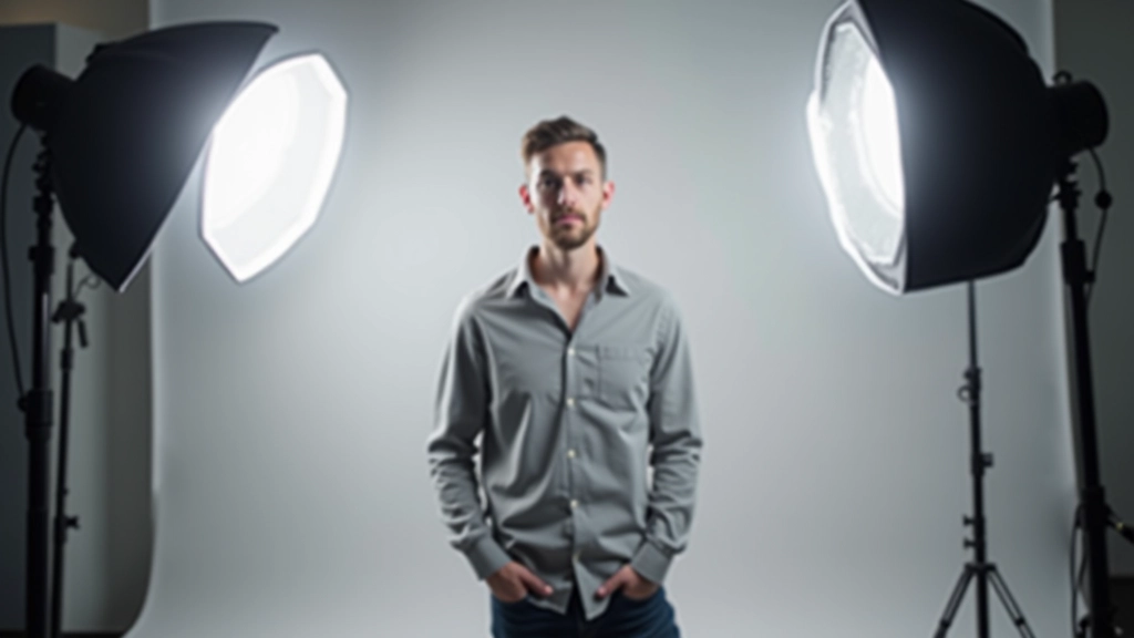 Professionele verlichting in een videoproductie-setup met drie lichtbronnen